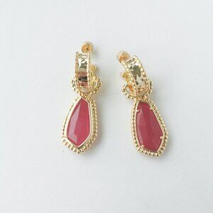 Alicia Bonnie Sera Red Agate Gold Drop Earrings